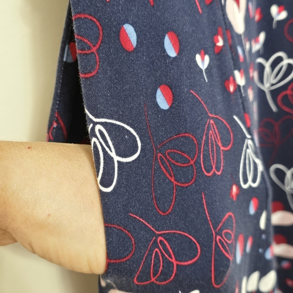 Boden Lily Rushed Waist Jersey Maxi Dress Sz 6R Navy Floral Fit & Flare Stretchy - Picture 9 of 14